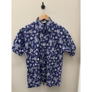 Keris Fashion Men's Shirt M Blue White Print